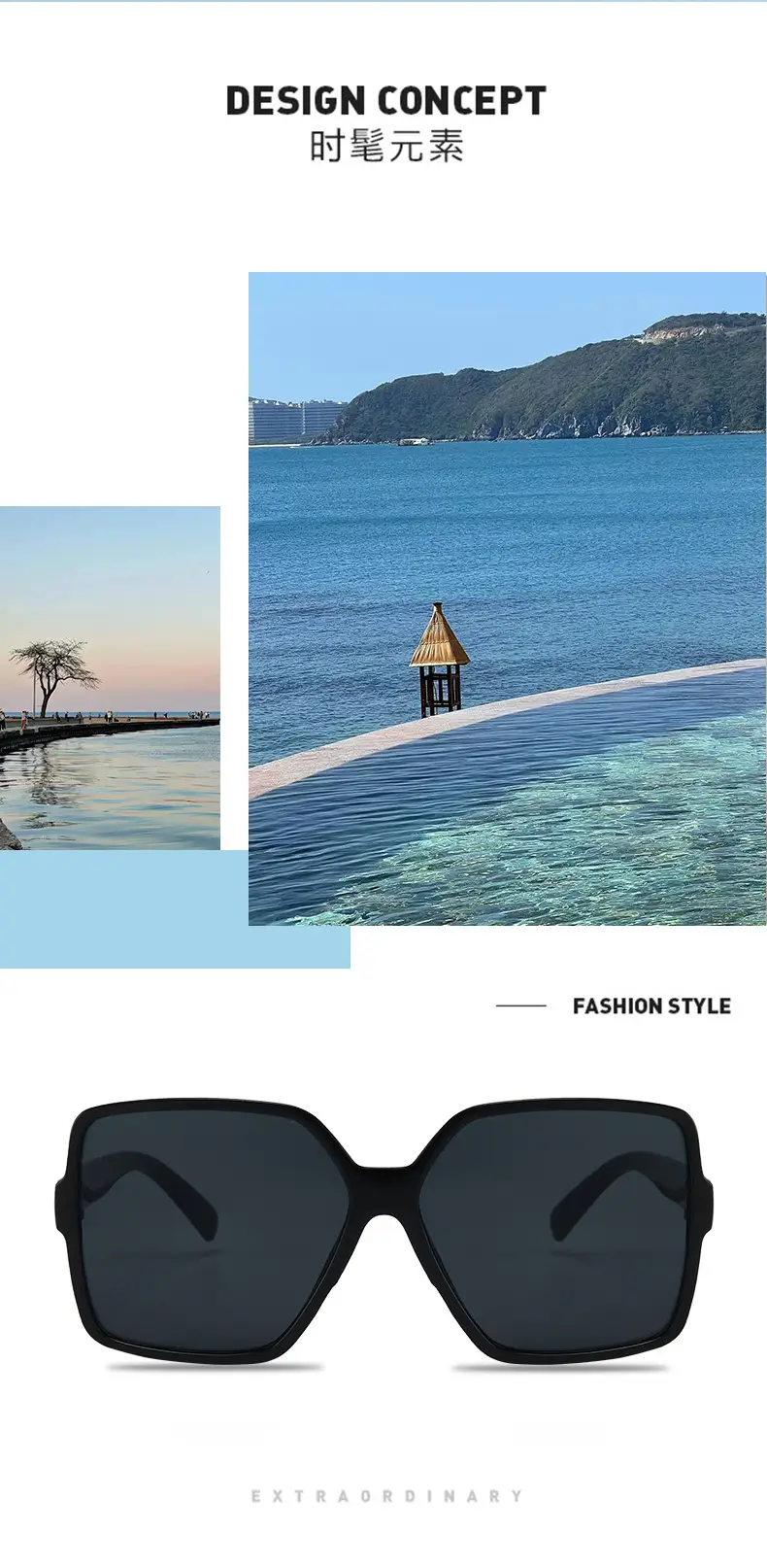 New Women's Anti-UV Square Sunglasses Black — feature 2
