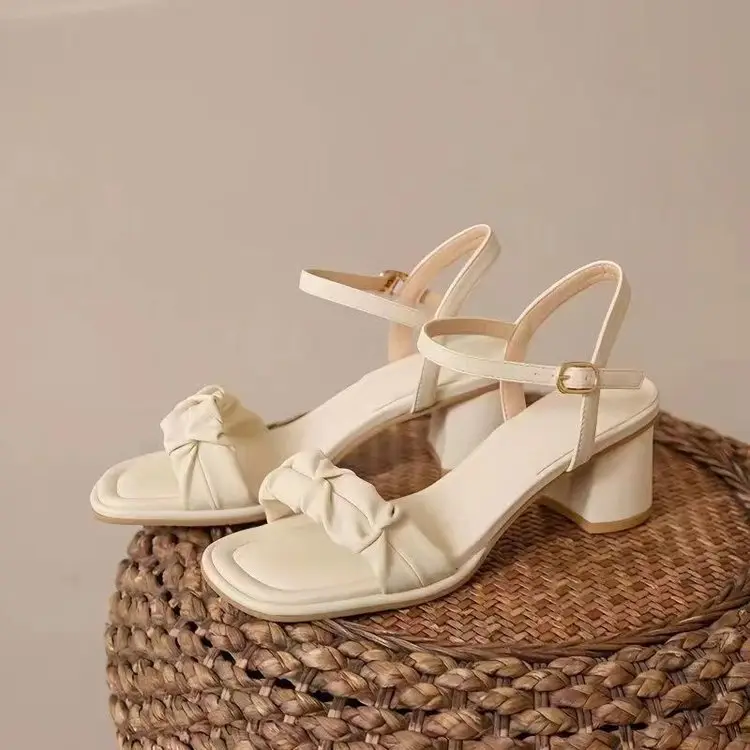 Women's Chunky Heels with Bow Sandal 2023 Summer - Image 6
