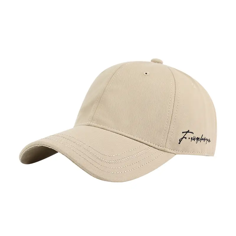 Women Beige Beaded Baseball Cap with Wide Brim