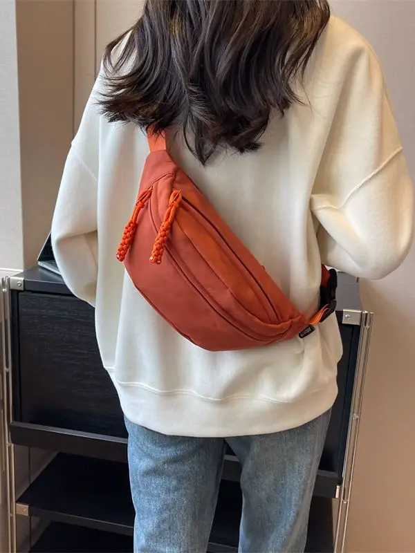 Orange Japanese Style Waist Bag for Women - Image 10
