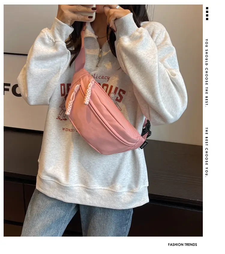 Orange Japanese Style Waist Bag for Women — feature 3