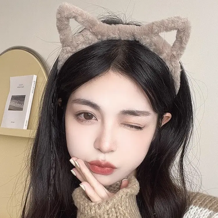Cute Plush Cat Ear Hairband for Girls - Image 12