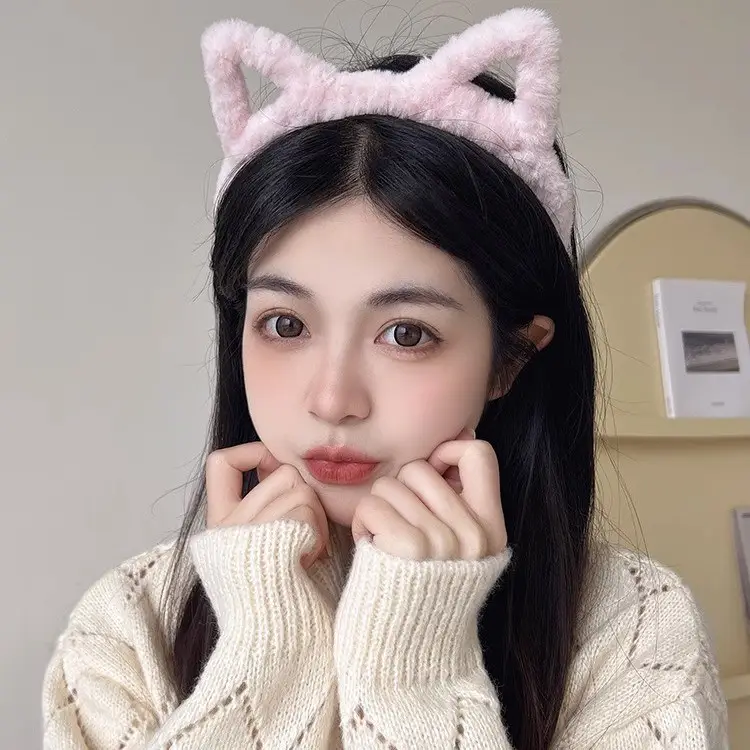 Cute Plush Cat Ear Hairband for Girls - Image 13