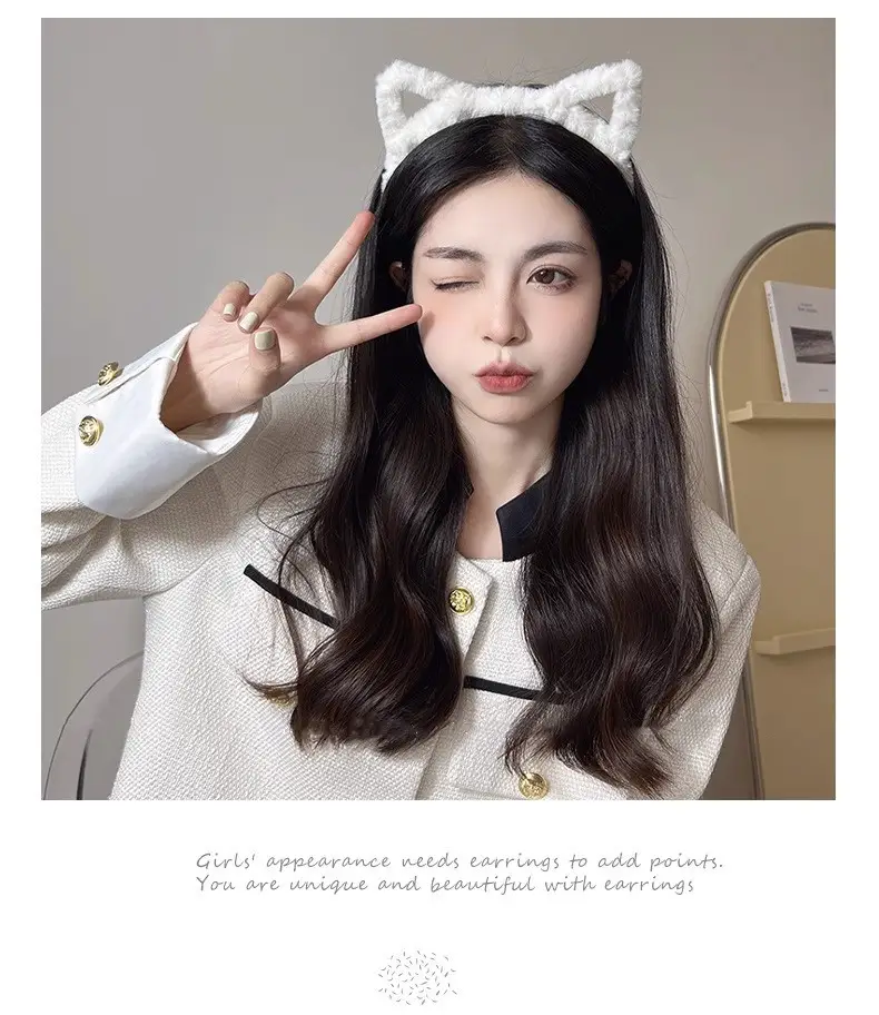 Cute Plush Cat Ear Hairband for Girls — feature 10