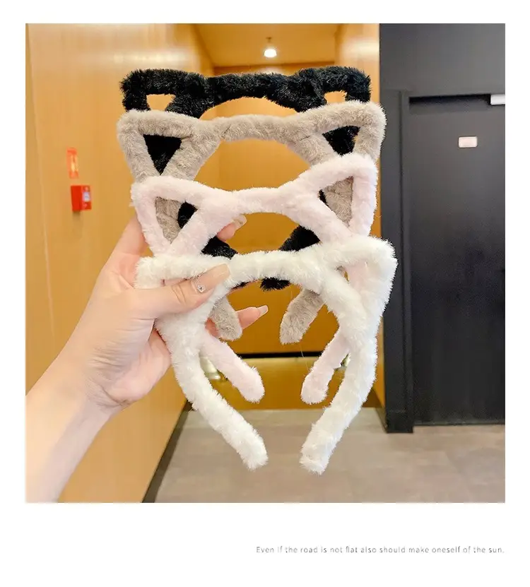 Cute Plush Cat Ear Hairband for Girls — feature 14