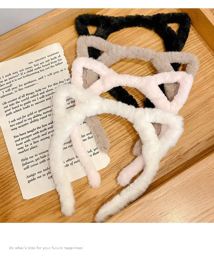 Cute Plush Cat Ear Hairband for Girls — feature 15