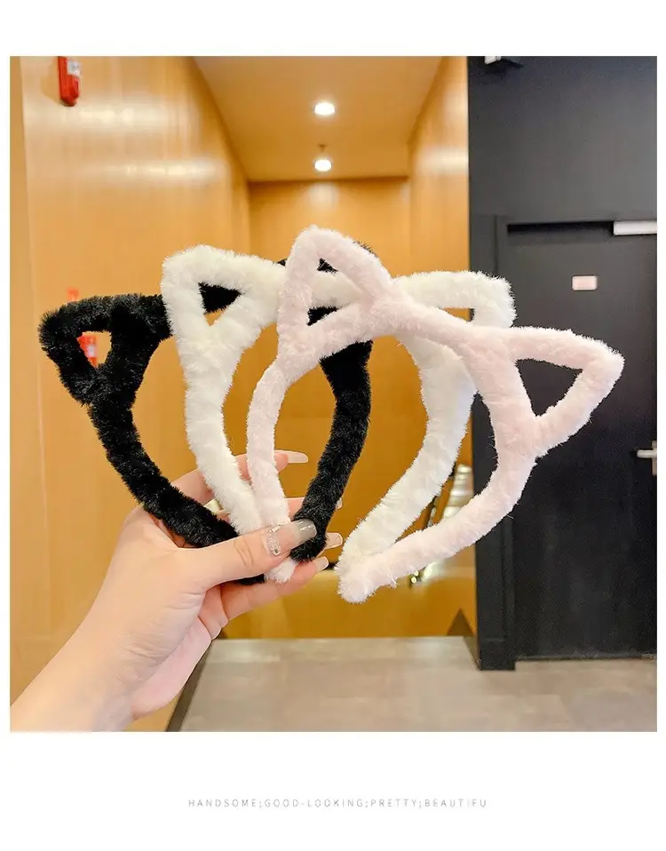 Cute Plush Cat Ear Hairband for Girls — feature 17