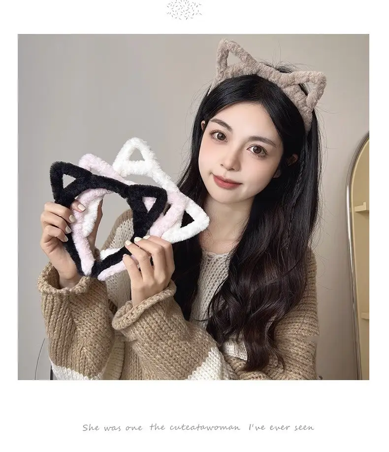Cute Plush Cat Ear Hairband for Girls — feature 8