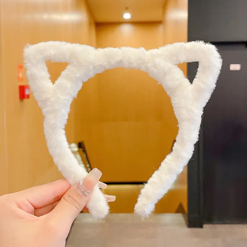 Cute Plush Cat Ear Hairband for Girls - Image 3