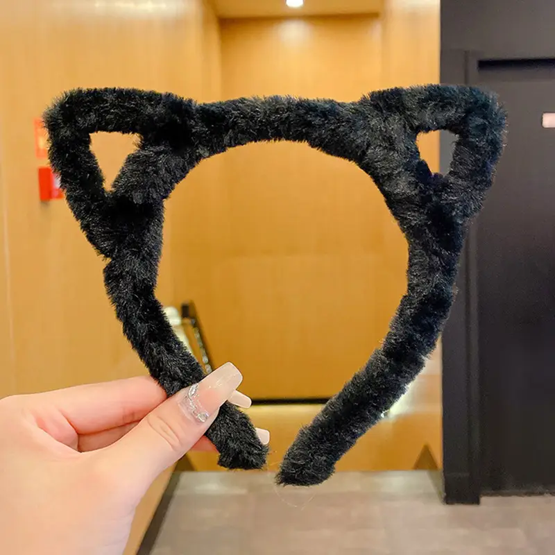 Cute Plush Cat Ear Hairband for Girls - Image 4