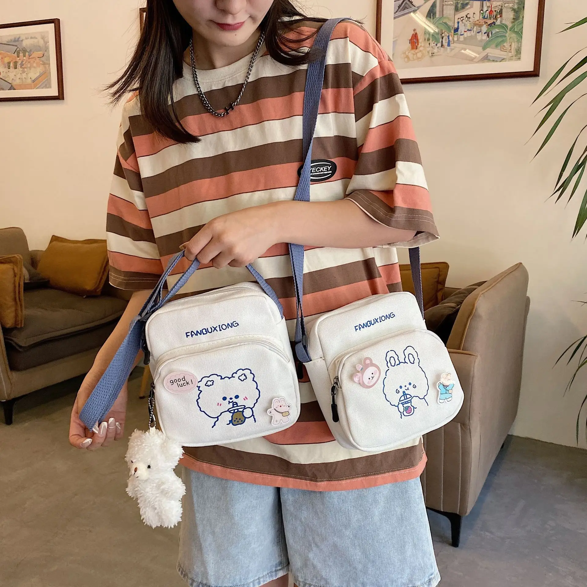 Cute Cartoon Cartoon Mobile Phone Bag 2023 New Printed Sweet Shoulder Crossbody — feature 12