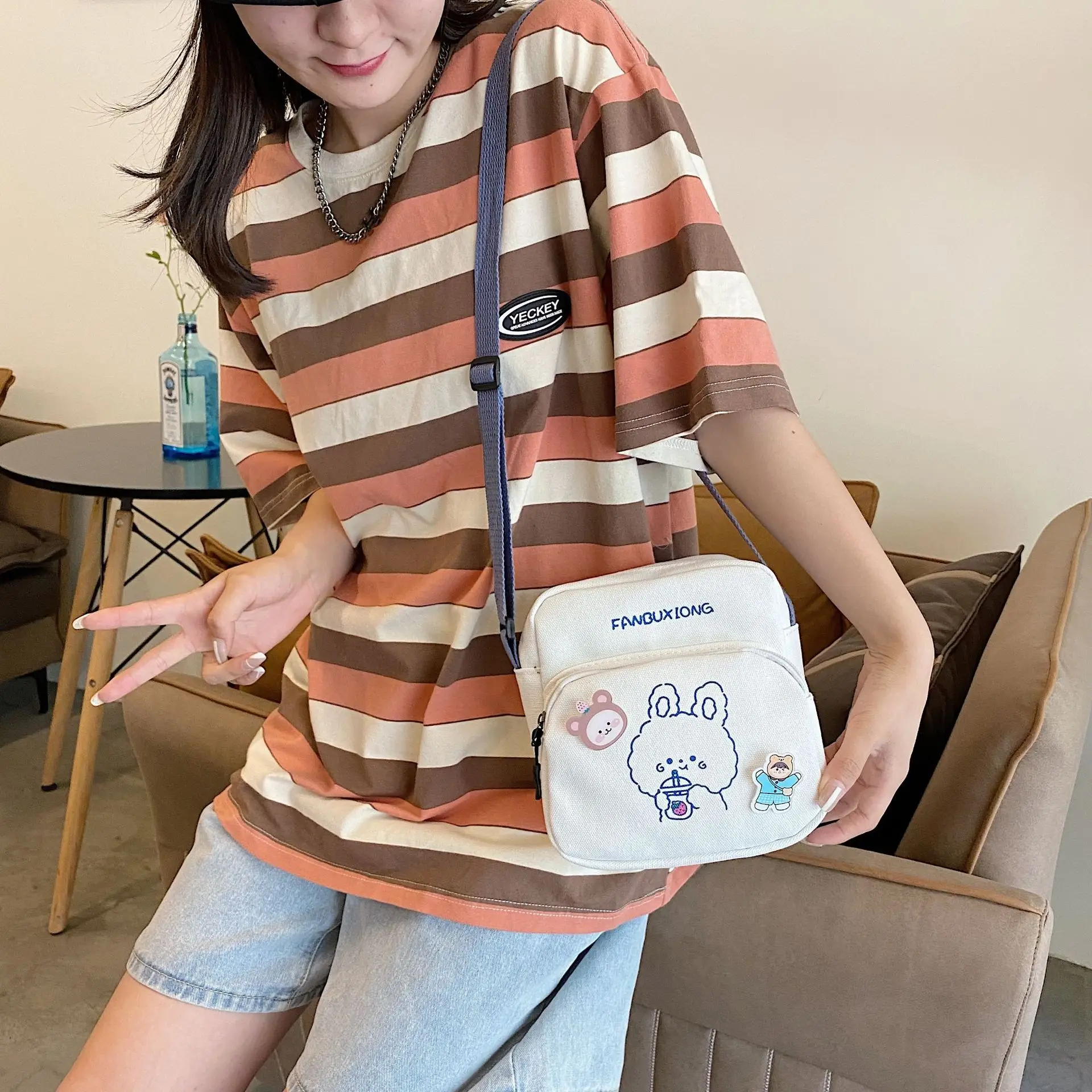 Cute Cartoon Cartoon Mobile Phone Bag 2023 New Printed Sweet Shoulder Crossbody — feature 13