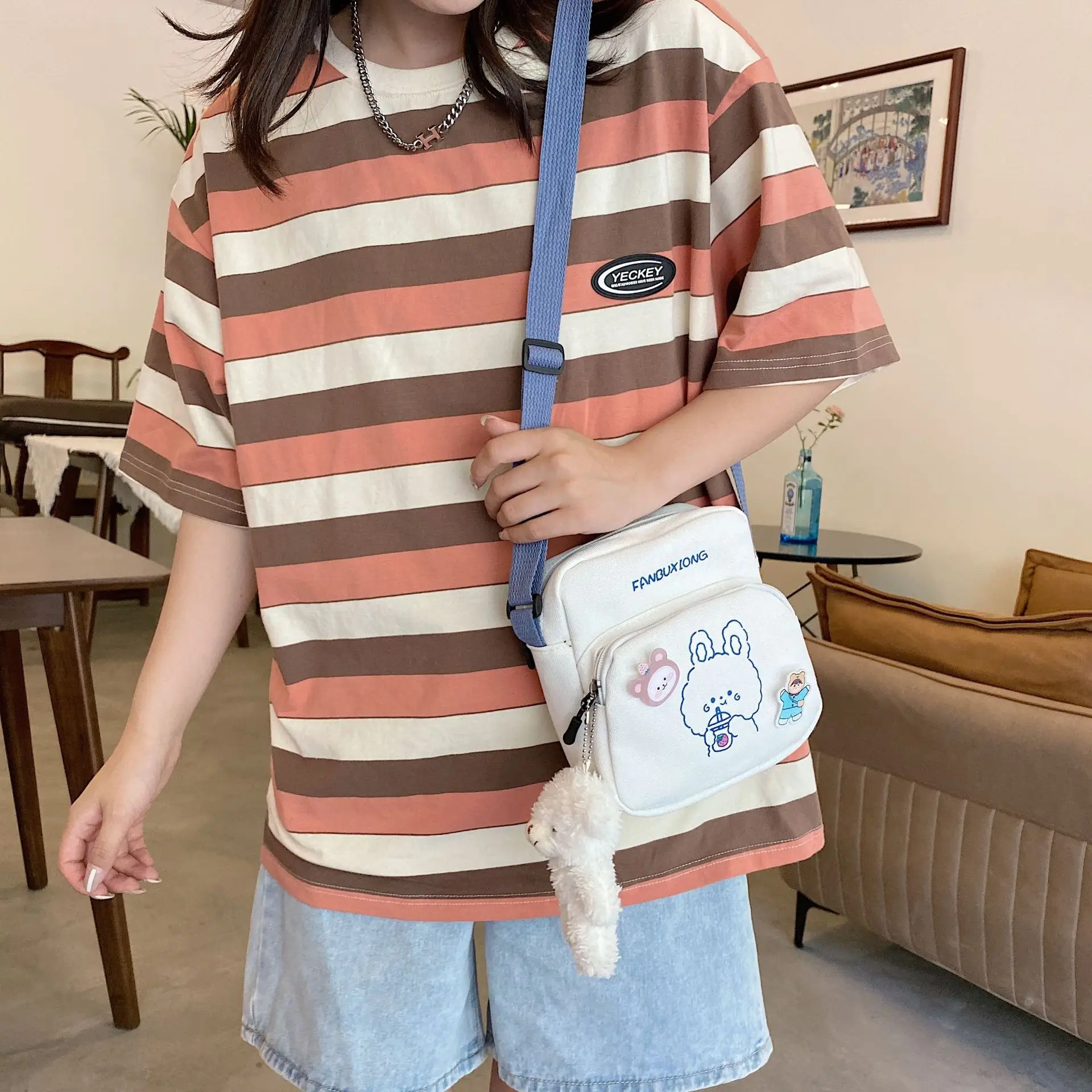 Cute Cartoon Cartoon Mobile Phone Bag 2023 New Printed Sweet Shoulder Crossbody — feature 14