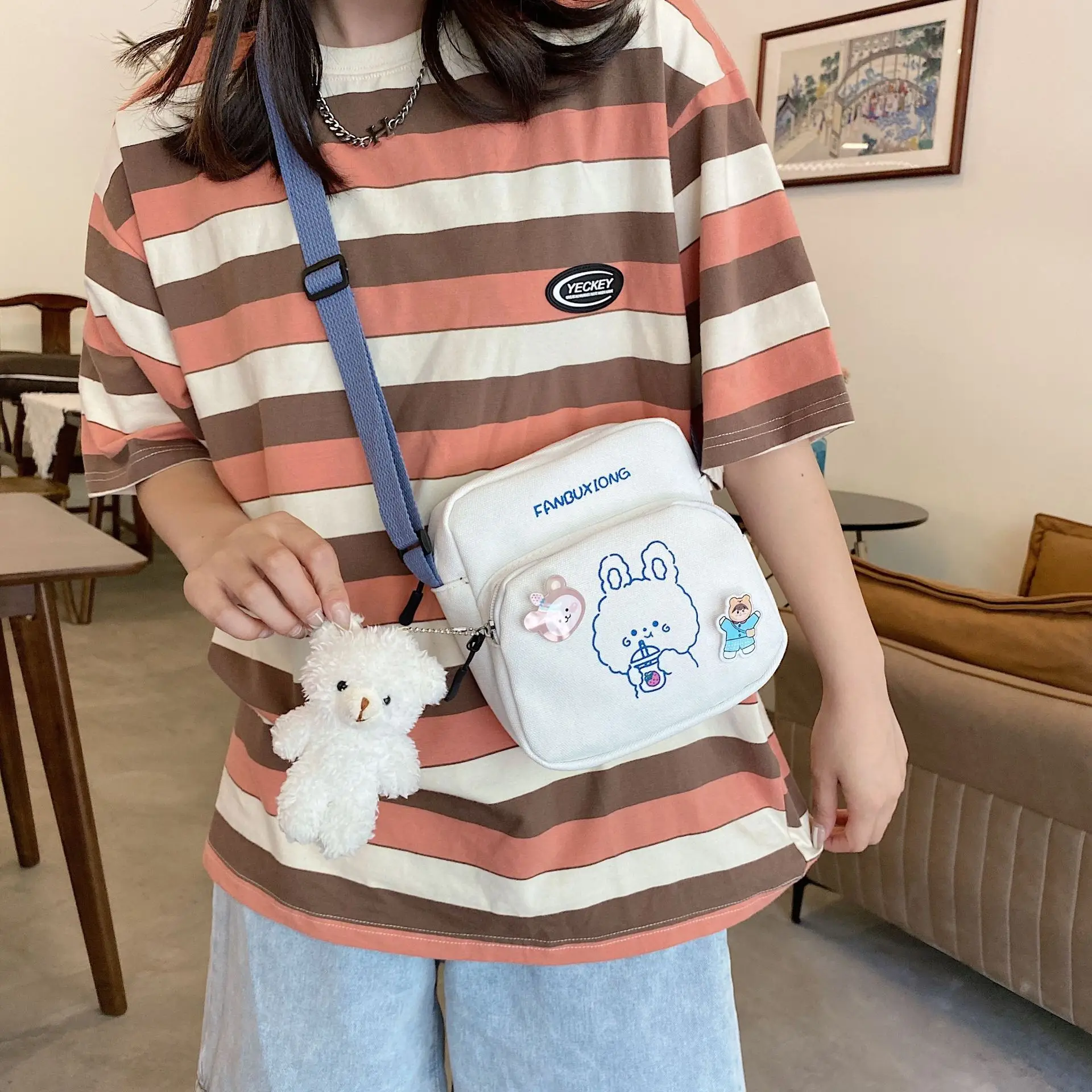 Cute Cartoon Cartoon Mobile Phone Bag 2023 New Printed Sweet Shoulder Crossbody — feature 15