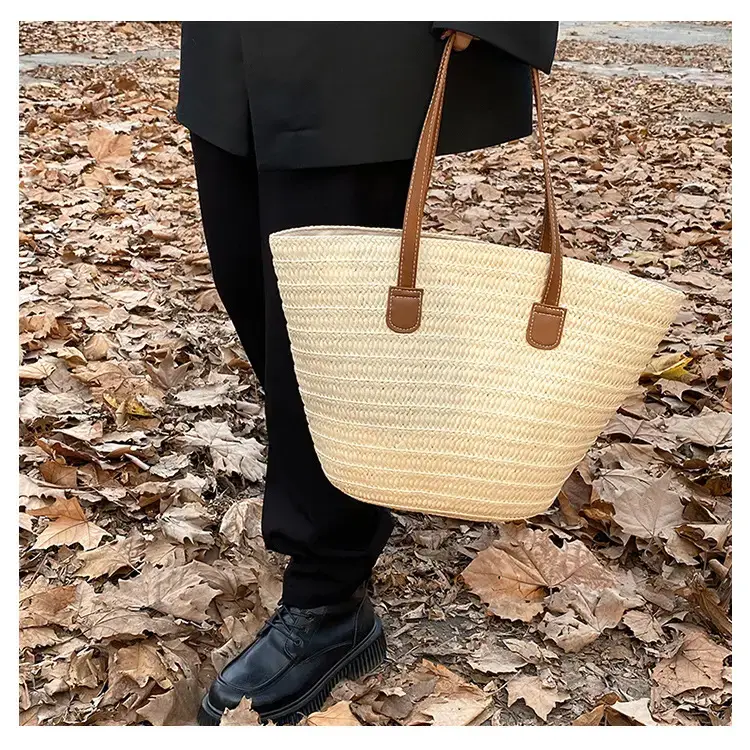 Women's Green Straw Woven Shoulder Bag Large Capacity — feature 18