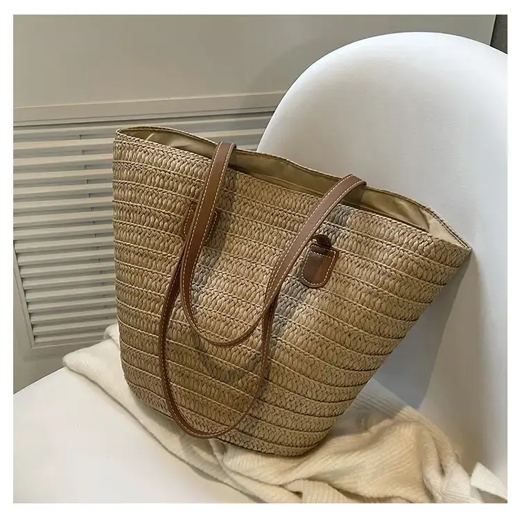 Women's Green Straw Woven Shoulder Bag Large Capacity — feature 26