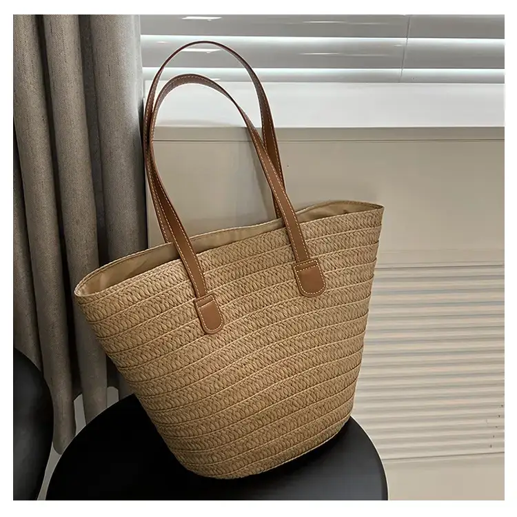 Women's Green Straw Woven Shoulder Bag Large Capacity — feature 27