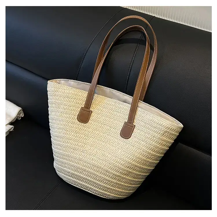 Women's Green Straw Woven Shoulder Bag Large Capacity — feature 30