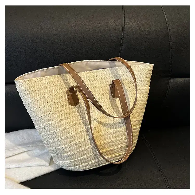Women's Green Straw Woven Shoulder Bag Large Capacity — feature 31