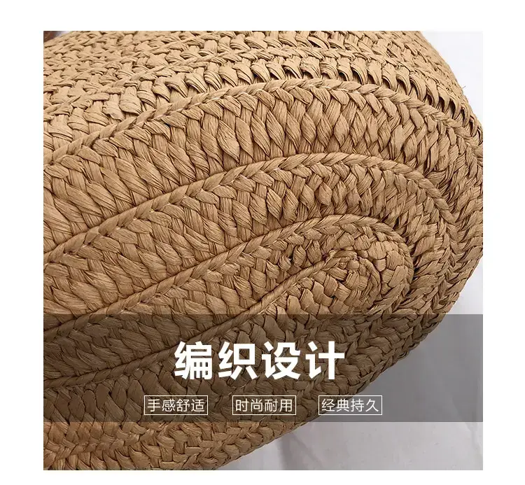 Women's Green Straw Woven Shoulder Bag Large Capacity — feature 6