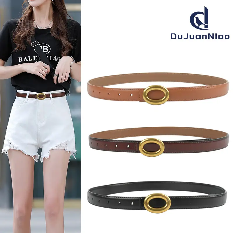 2023 New Leather Round Buckle Women's Belt - Image 23