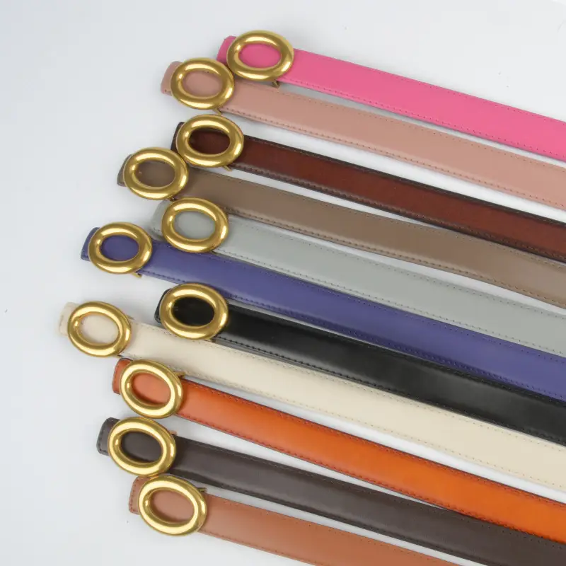 2023 New Leather Round Buckle Women's Belt - Image 24