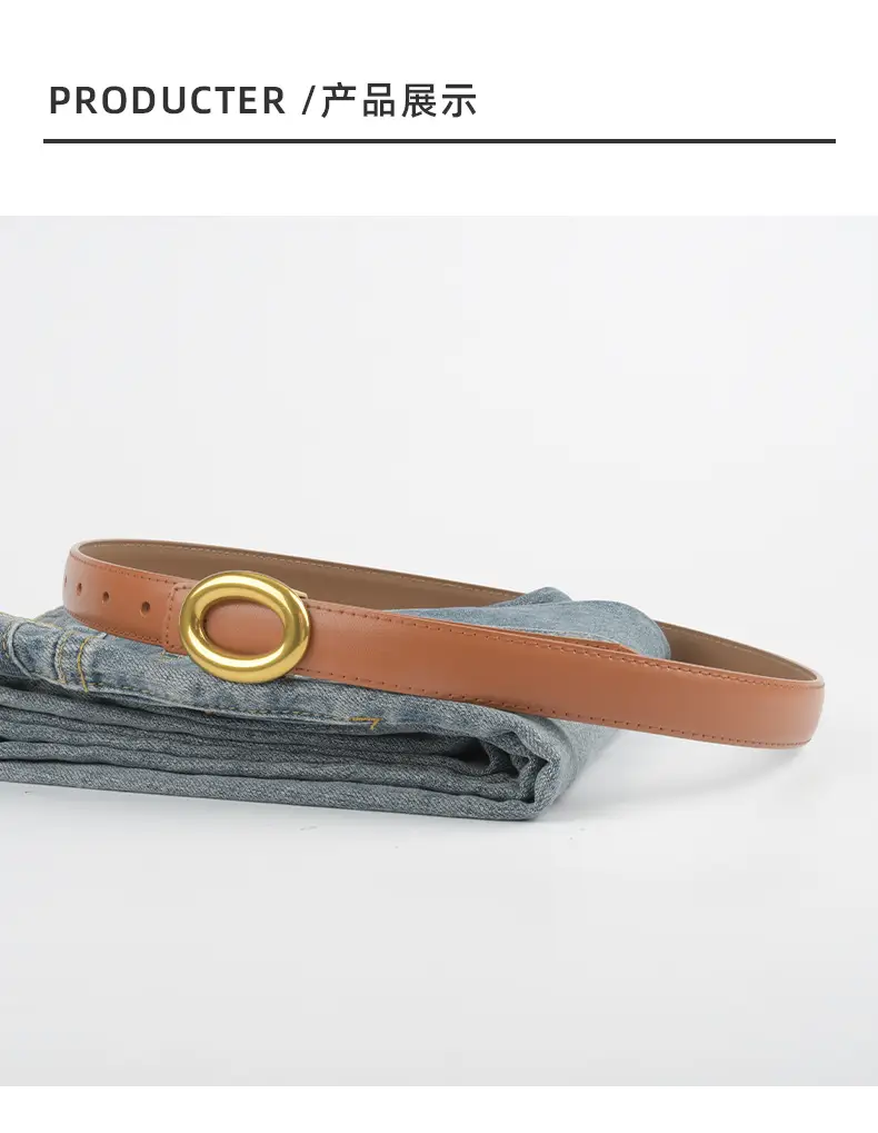 2023 New Leather Round Buckle Women's Belt β feature 10