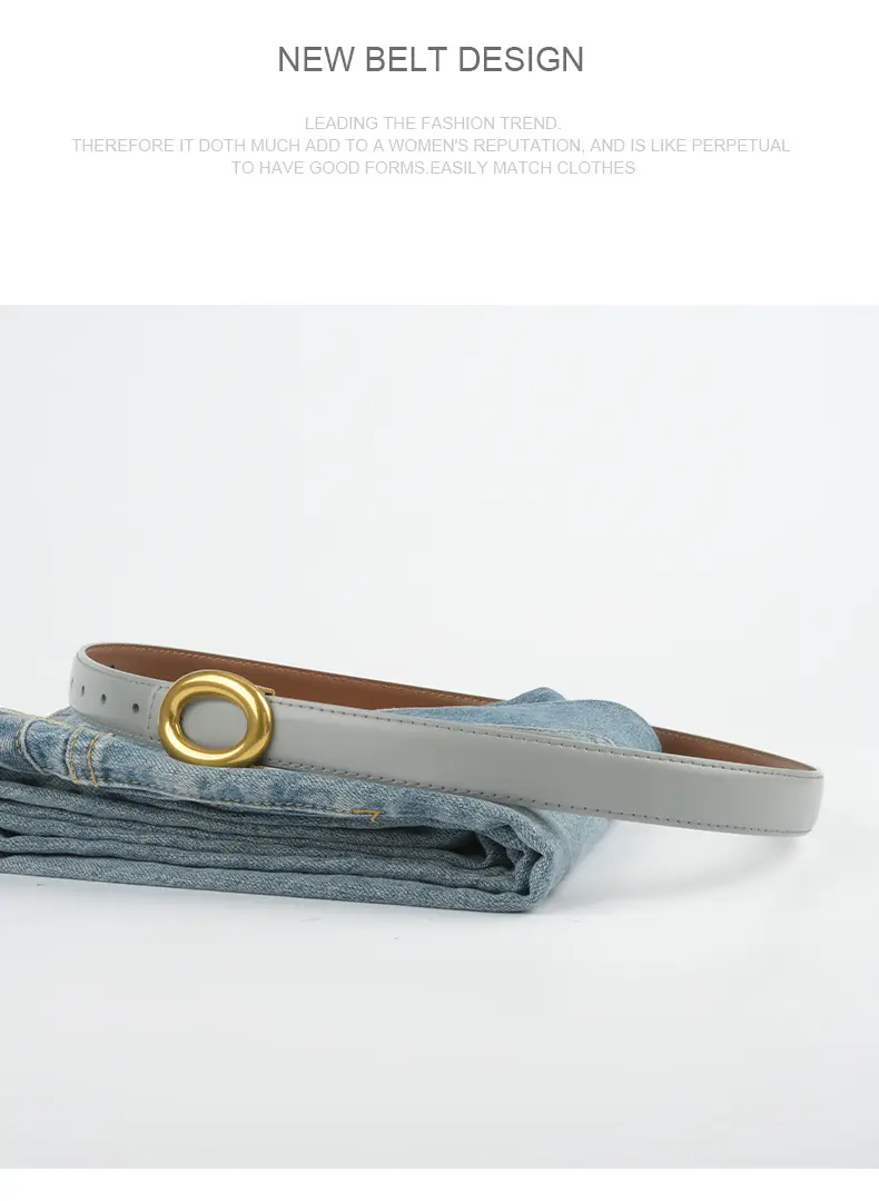 2023 New Leather Round Buckle Women's Belt β feature 11