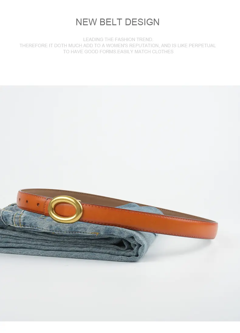 2023 New Leather Round Buckle Women's Belt β feature 12