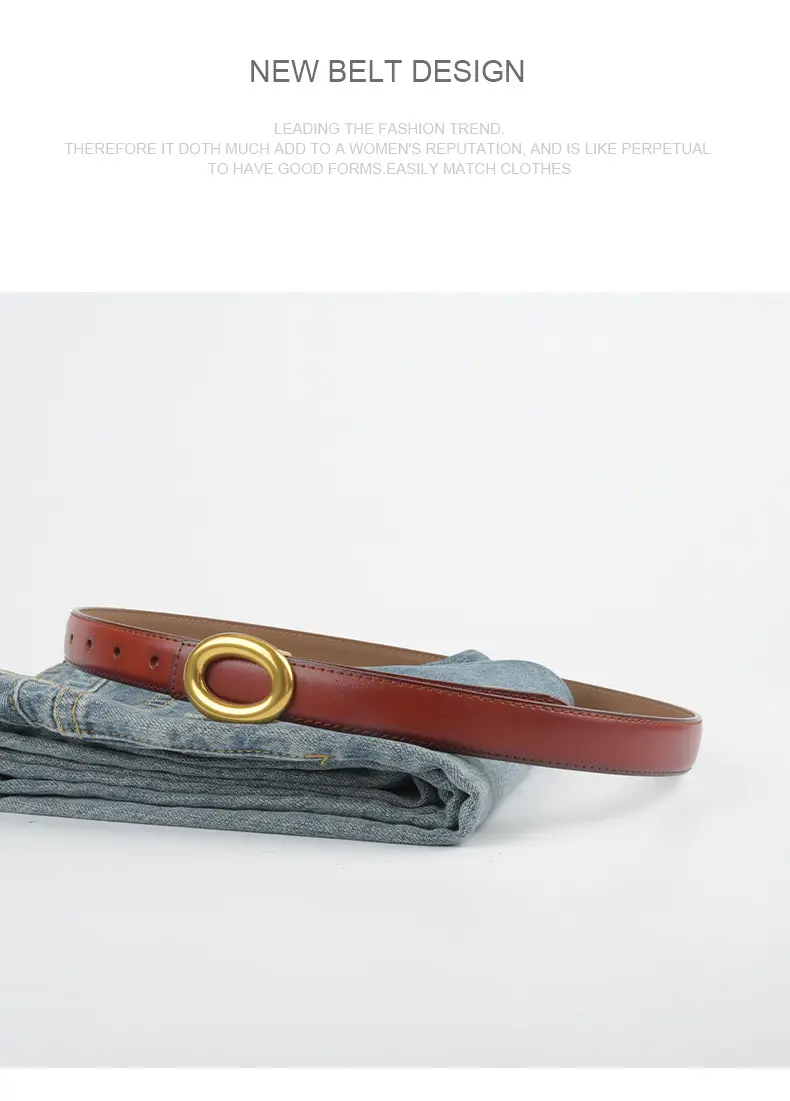2023 New Leather Round Buckle Women's Belt β feature 13