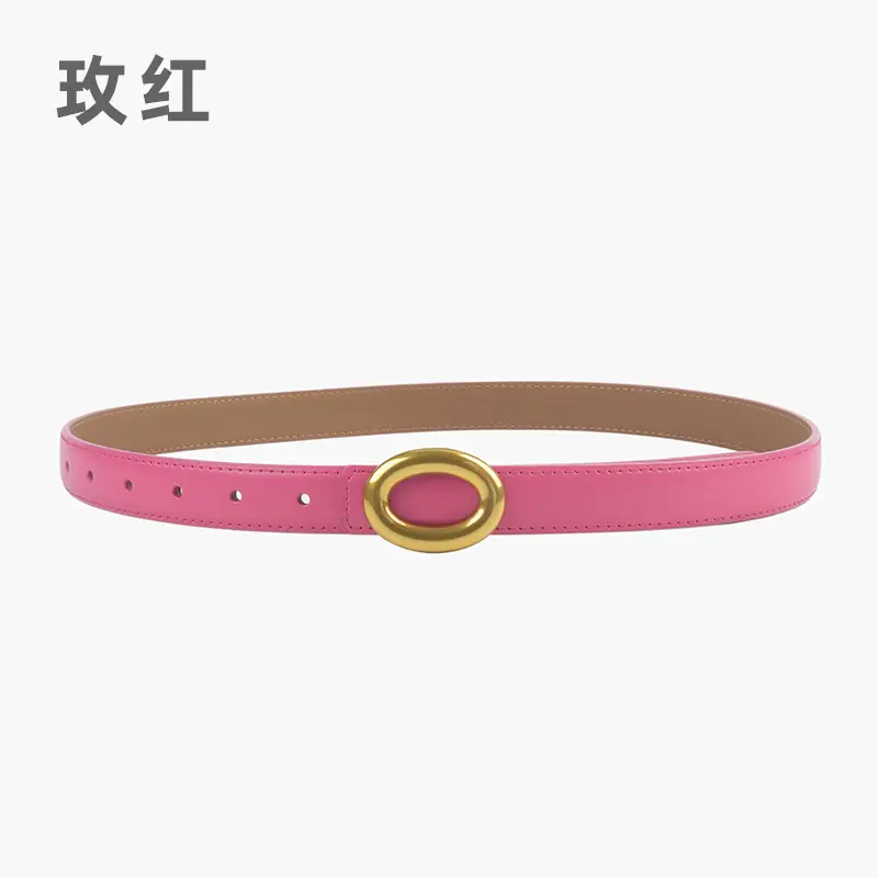 2023 New Leather Round Buckle Women's Belt - Image 11