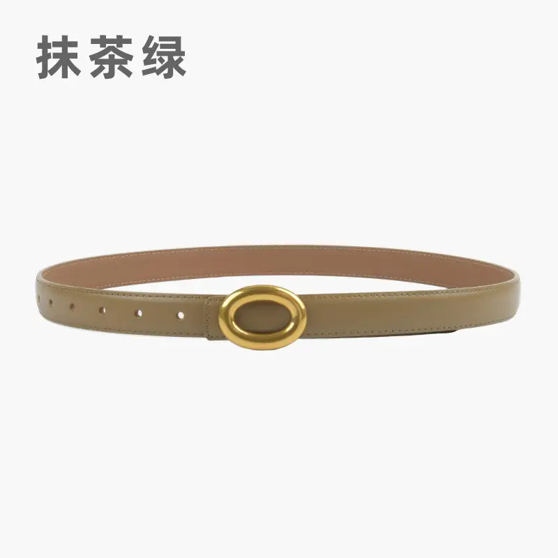 2023 New Leather Round Buckle Women's Belt - Image 16