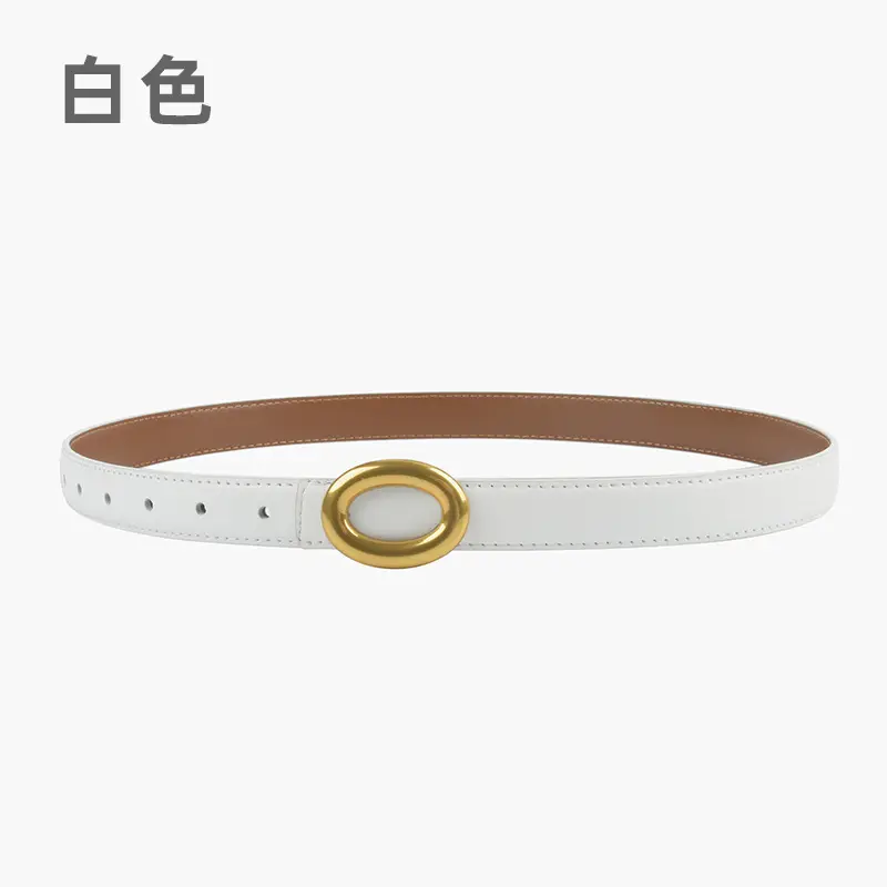2023 New Leather Round Buckle Women's Belt - Image 2