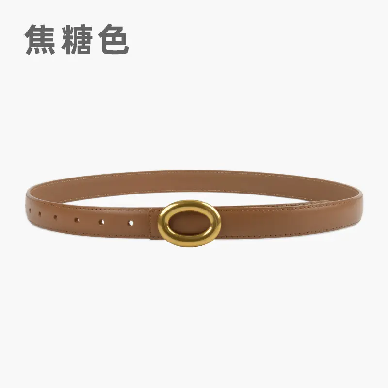 2023 New Leather Round Buckle Women's Belt - Image 6