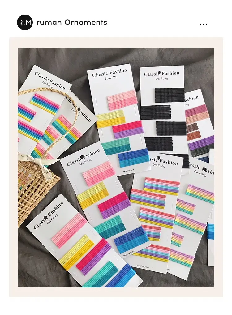 Colorful Striped Hairpins for Girls 5 Pack — feature 4