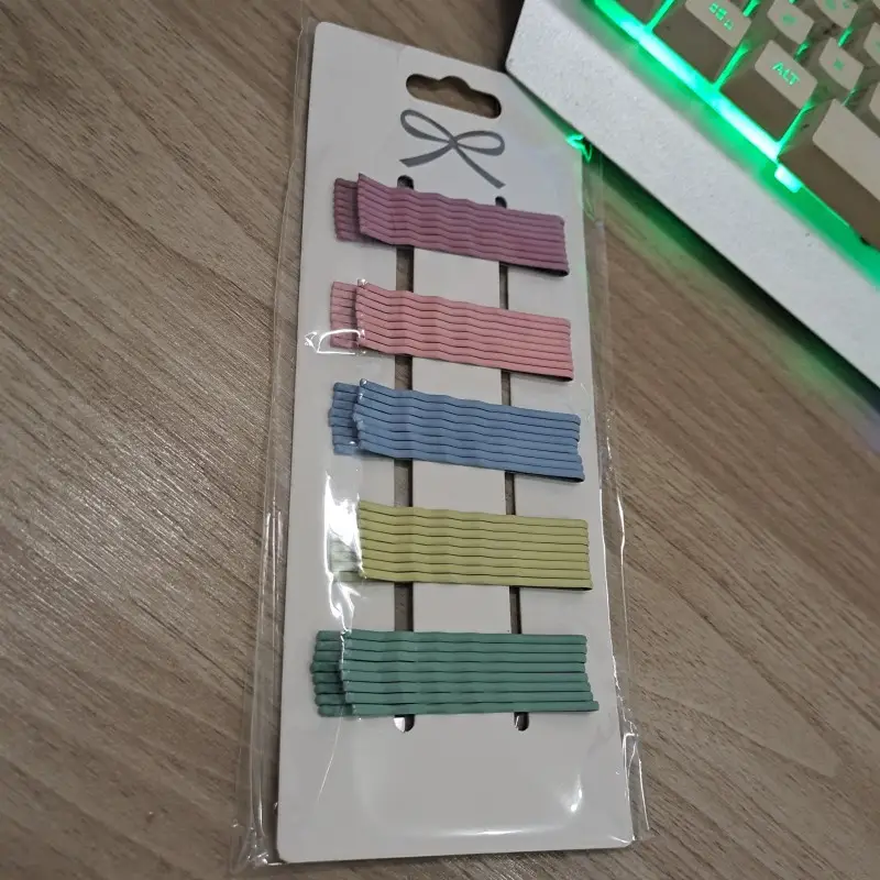 Colorful Striped Hairpins for Girls 5 Pack