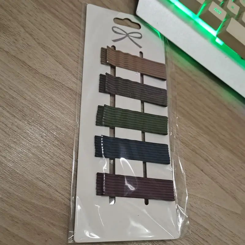 Colorful Striped Hairpins for Girls 5 Pack