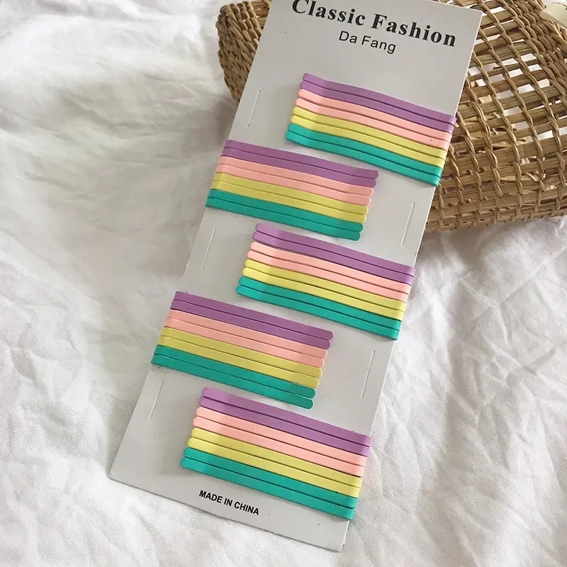 Colorful Striped Hairpins for Girls 5 Pack