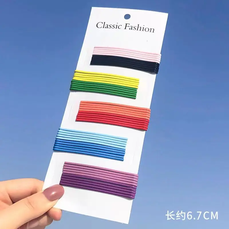 Colorful Striped Hairpins for Girls 5 Pack