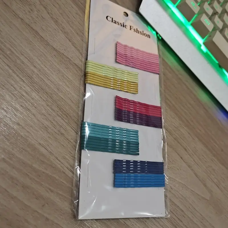Colorful Striped Hairpins for Girls 5 Pack