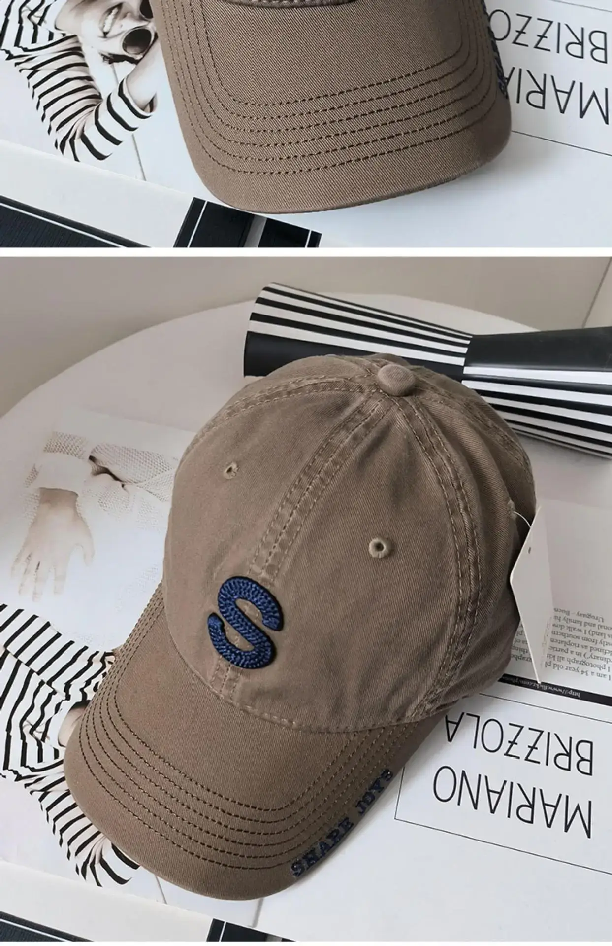 Women's Brown Logo Baseball Cap 2023 Summer — feature 12