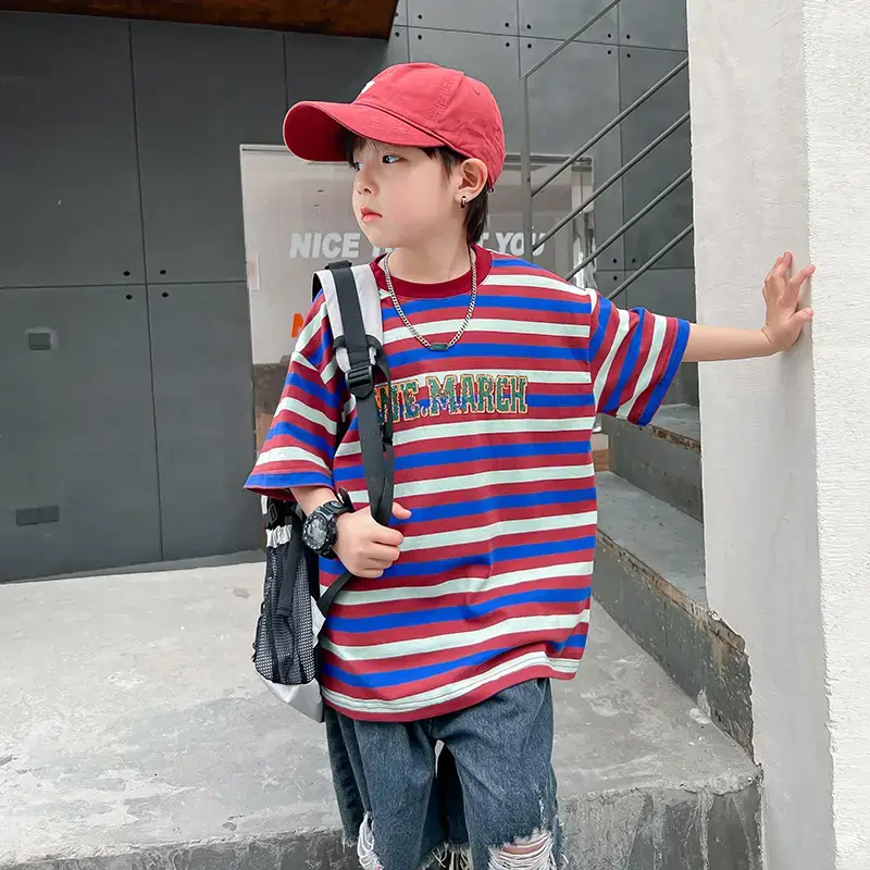 Trendy Boys Striped T-Shirt Summer 2024 - Image 3