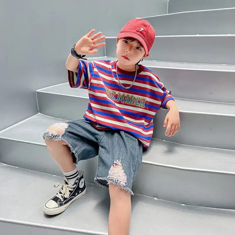 Trendy Boys Striped T-Shirt Summer 2024 - Image 4