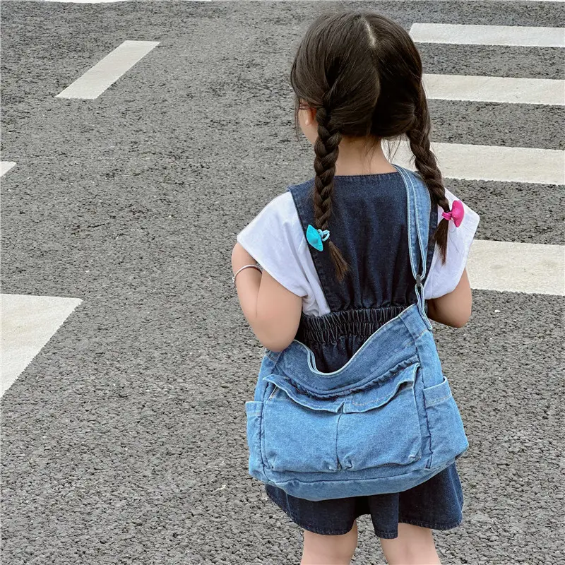 Blue Korean Artistic Shoulder Bag for Girls - Image 7