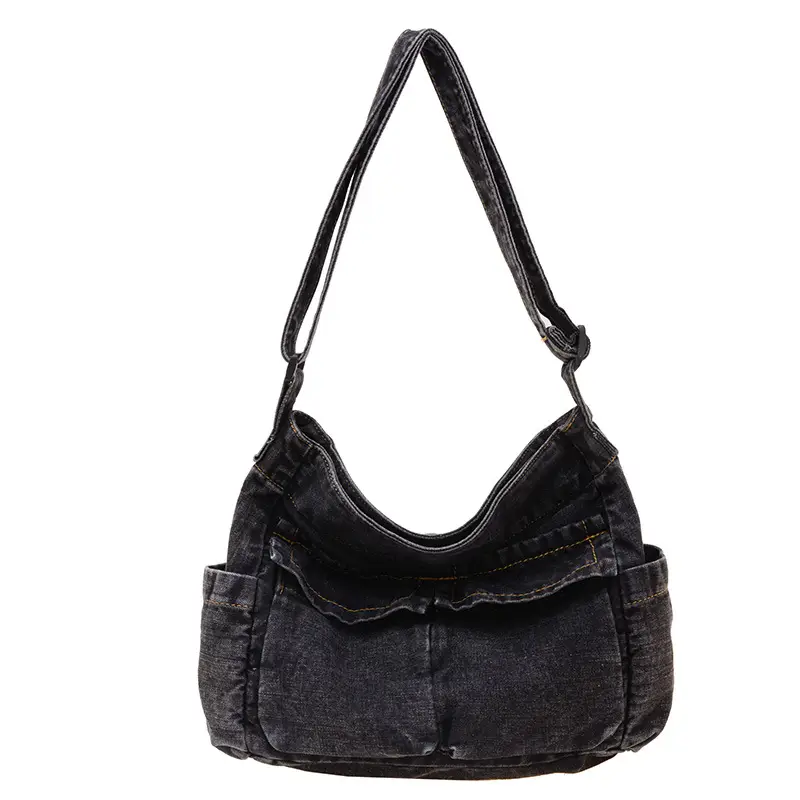 Blue Korean Artistic Shoulder Bag for Girls - Image 8