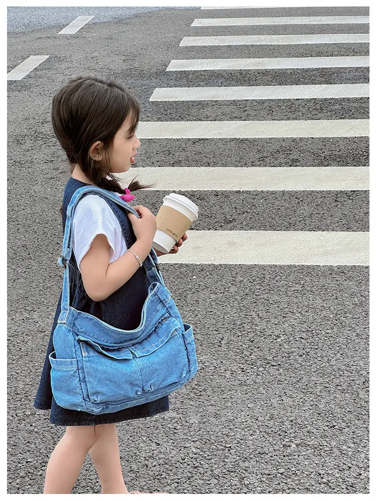 Blue Korean Artistic Shoulder Bag for Girls — feature 13