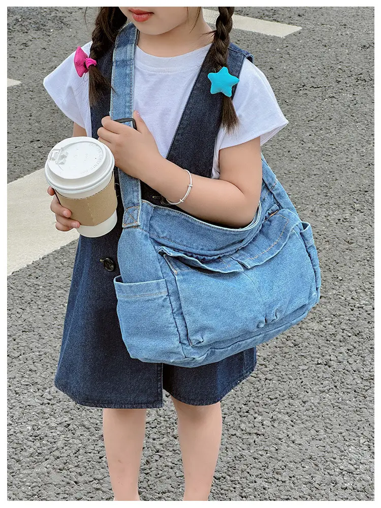 Blue Korean Artistic Shoulder Bag for Girls — feature 14
