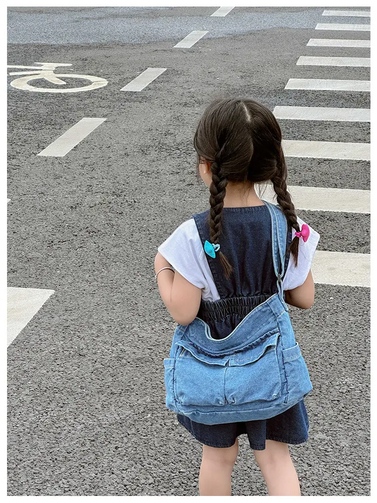 Blue Korean Artistic Shoulder Bag for Girls — feature 15