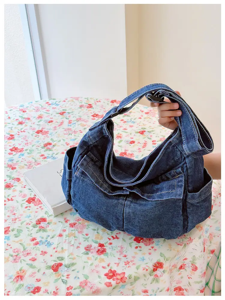 Blue Korean Artistic Shoulder Bag for Girls — feature 17