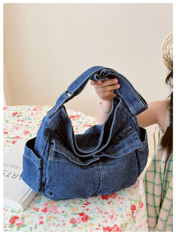Blue Korean Artistic Shoulder Bag for Girls — feature 18